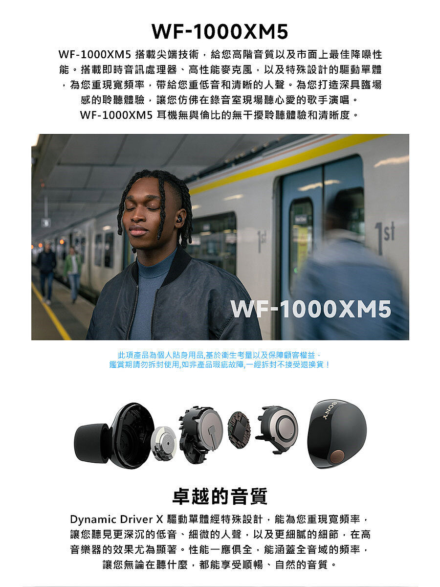 SONY WF-1000XM5 藍牙主動式降噪真無線耳機-耳機．穿戴．手機配件