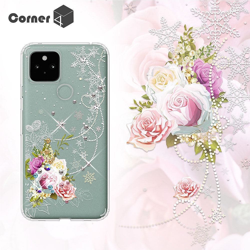 Corner4 Google Pixel 5 奧地利彩鑽雙料手機殼 緋雪薔薇 耳機 穿戴 手機配件 Myfone購物 Corner4 Google Pixel 5 奧地利彩鑽雙料手機殼 緋雪薔薇 耳機 穿戴 手機配件 Myfone購物