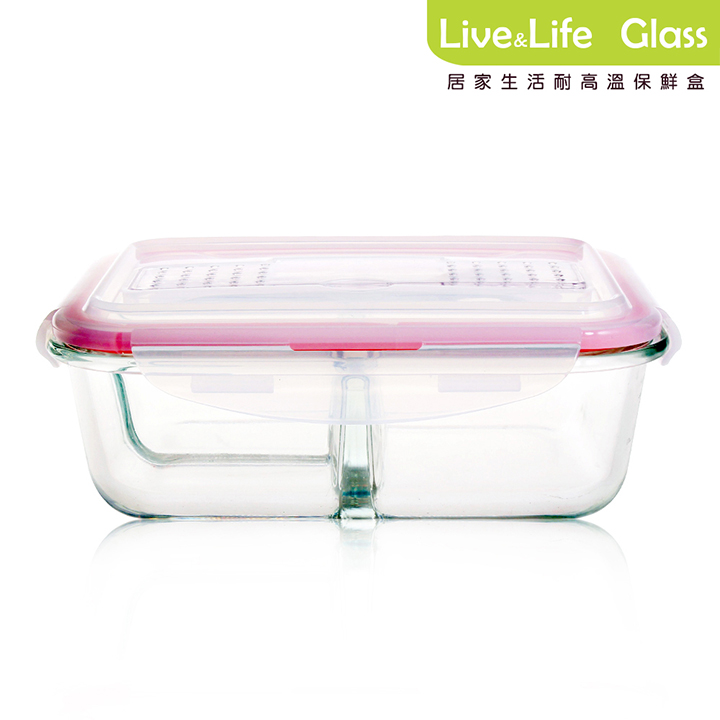【Live&Life】居家生活耐高溫分隔玻璃保鮮盒1050ML(3隔附餐具)*3/組 【Live&Life】居家生活耐高溫分隔玻璃保鮮盒1050ML(3隔附餐具)*3/組