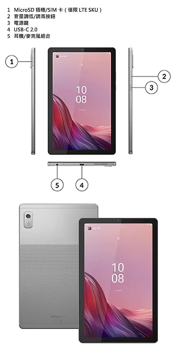 Lenovo Tab M9 TB310XU (4G/64G/LTE)平板電腦-手機．平板-myfone 購物