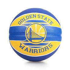 【SPALDING】勇士 WARRIORS 籃球-戶外 NBA 隊徽球 斯伯丁 藍黃