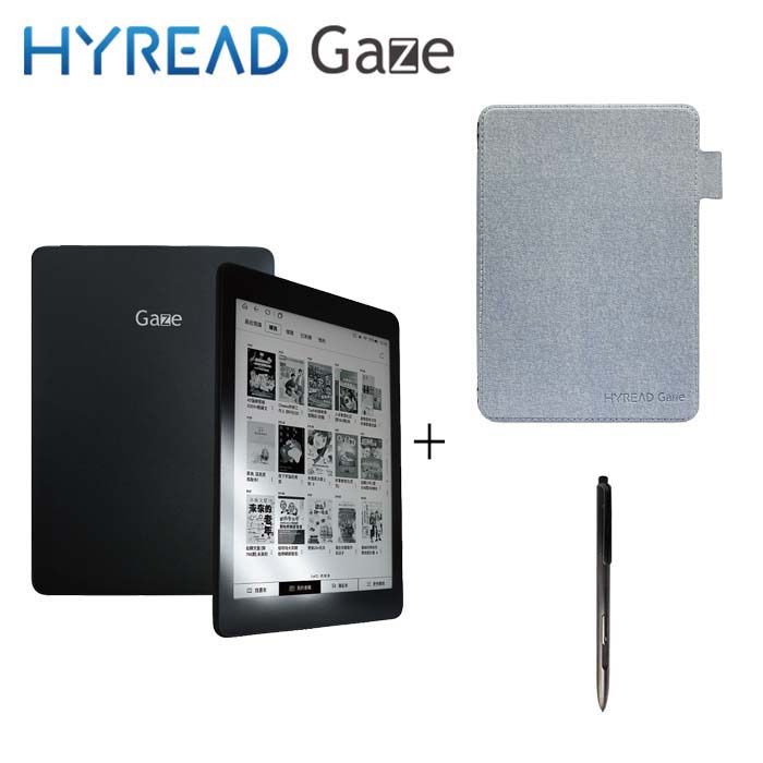 【HyRead】Gaze Note 7.8吋 全平面電子紙閱讀器+7.8吋保護殼 (淺灰藍)+全能觸控筆-黑(Wacom電磁筆-黑) 