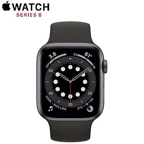 Apple Watch Series 6 GPS版 40mm 太空灰鋁金屬錶殼配黑色運動錶帶