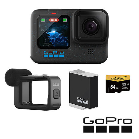 GoPro HERO 12 Black Vlog專業輕裝套組公司貨-數位．相機．電玩-myfone購物