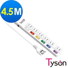Tyson太順電業 TS-266AS 2孔6切6座延長線(轉向插頭)-1.8米[TS-266AS-6