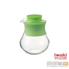 【iwaki】玻璃微波調味瓶 240ml(鮮草綠)
