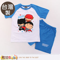 魔法Baby 男童裝 台灣製Q版正義聯盟授權正版短袖套裝~k50100