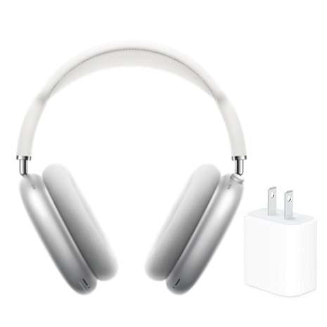 Airpods Max 無線耳罩式藍牙耳機－銀＋Apple 20W USB-C 電源轉接器