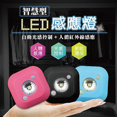 智慧型LED感應燈(時尚黑)-自動光感控制+人體紅外線感應(床頭燈、走道燈、居家感應燈)