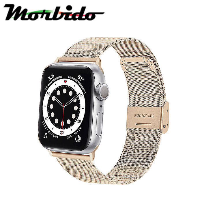 【Morbido 蒙彼多】Apple Watch 6/SE 44mm 不鏽鋼編織卡扣式錶帶