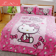 Luna Vita 台灣製造正版授權卡通品牌涼被-150x180cm - KITTY蝴蝶結甜心-粉